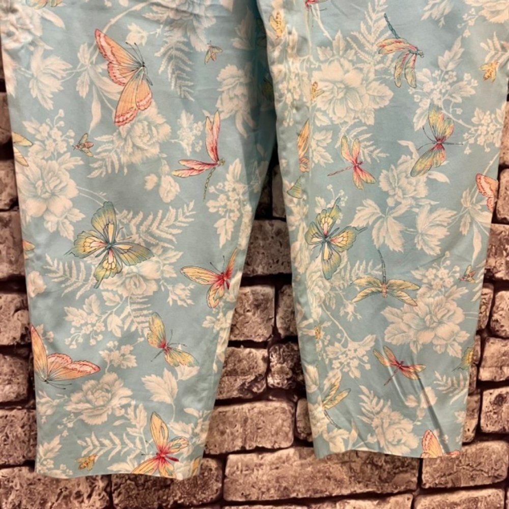 Talbots Blue, White & Yellow Crop Pants Size 16 Petite - Picture 3 of 9